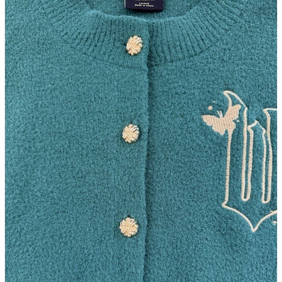 Wicked Elphaba Graphic Cardigan Paul Tazewell Green size L Embroidered Oz Ariana - Picture 4 of 11